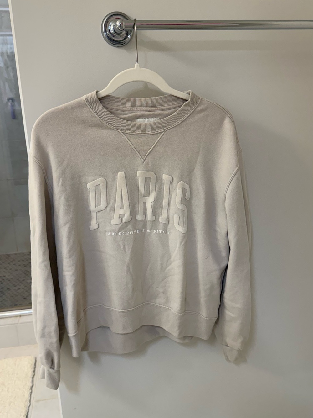 Abercrombie & Fitch Neutral Beige Crewneck Sweatshirt